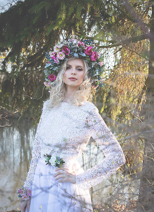 Boho kvetinový maxi veniec "viac ako môžem"