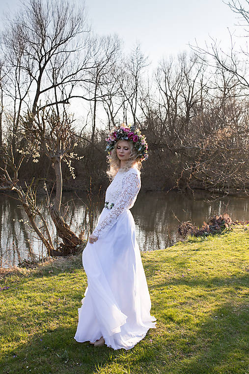 Boho kvetinový maxi veniec "viac ako môžem"
