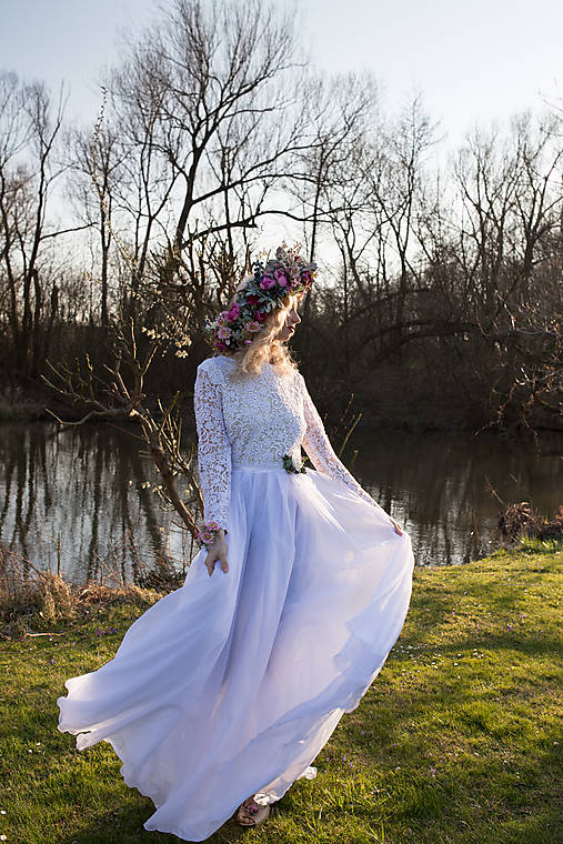 Boho kvetinový maxi veniec "viac ako môžem"