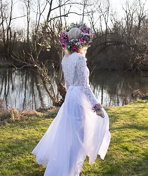 Boho kvetinový maxi veniec "viac ako môžem"