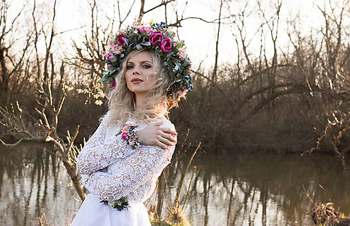 Boho kvetinový maxi veniec "viac ako môžem"