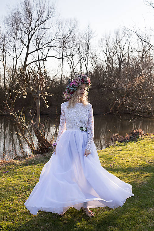 Boho kvetinový maxi veniec "viac ako môžem"