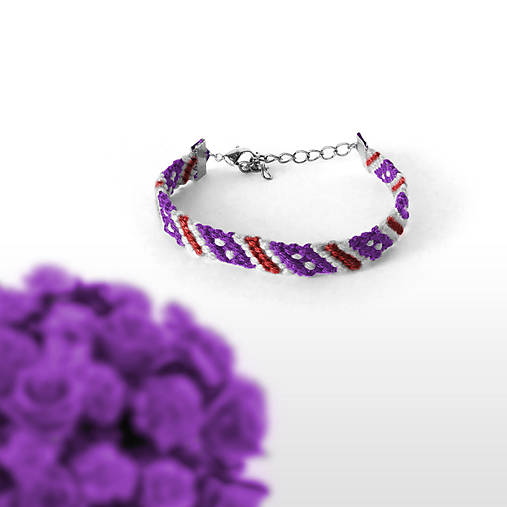 Náramky - Šťastie - náramok priateľstva (Fialová/fuchsia) - 9500276_