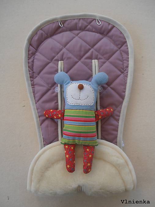 Detský textil - MERINO podložka do kočíka BUGABOO Bee / Buffalo/ Cameleon/ Donkey/ Joolz 100% WOOL Seat Liner Lilac pastelová fialová levanduľová - 9504115_