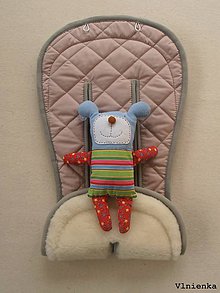 Detský textil - MERINO podložka do kočíka BUGABOO Bee / Buffalo/ Cameleon/ Donkey/ Joolz 100% WOOL Seat Liner Dusty pink and Grey staroružová - 9504053_