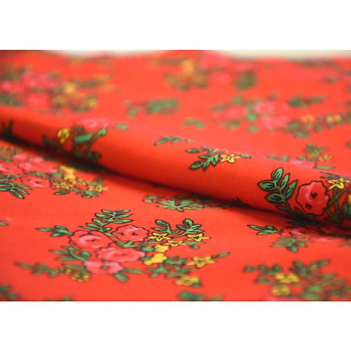 MARÍNA - kvetinová maxi sukňa (Červená - malé kvietky)