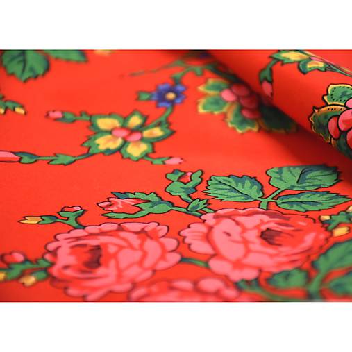 MARÍNA - kvetinová maxi sukňa (Červená - veľké kvety)