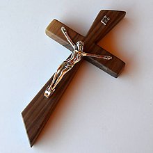 Dekorácie - Svadobný kríž orech  (Svadobný kríž orech 18x10) - 9511363_