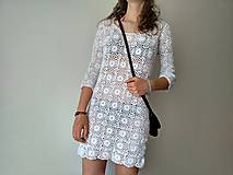 Šaty - Háčkované biele mini šaty - 9511106_