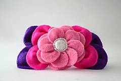 Kvetinová čelenka M (Ružová+ fialová)