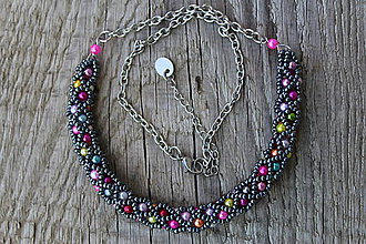 Náhrdelníky - náhrdelník dutinkový polovičný (náhrdelník multifarebný 4) - 9517976_