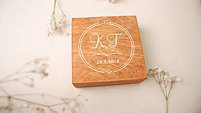 Prstene - Drevená krabička na obrúčky nevestin návrh - 9517583_