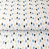 Textil - dažďové kvapky; 100 % bavlna Francúzsko, šírka 160 cm, cena za 0,5 m - 9519506_