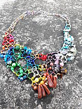 Náhrdelníky - Farebný "bunkový" náhrdelník - 9523406_
