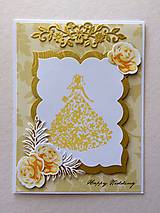 Papiernictvo - Pohľadnica Happy Wedding (HW Zlatá) - 9520700_