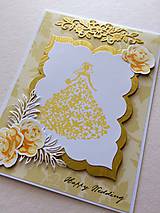 Papiernictvo - Pohľadnica Happy Wedding (HW Zlatá) - 9520701_