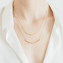 Náhrdelníky - Dvojitý zlatý náhrdelník s trubičkami  - 9523252_