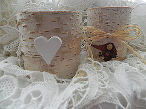 Darčeky pre svadobčanov - Svadobný svietniček z brezy - 9526103_