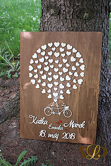 Obrazy - Svadobný bike - kniha hostí pre 70 ľudí - 9526936_
