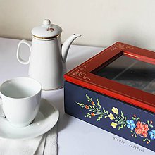 Úložné priestory & Organizácia - Ručne maľovaná krabica na čaj Anna Hindeloopen - 9524852_