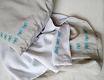 Úžitkový textil - Ľanové posteľné návlečky-vankúš a prikrývka - 9524665_