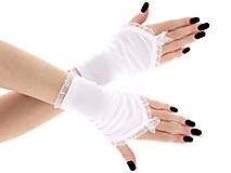 Rukavice - Dámské svadobné biele rukavice, spoločenské rukavičky 0751 - 9526106_
