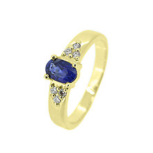 Prstene - Prsteň so zafírom a briliantmi - 9525756_