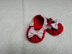 Detské topánky - háčkované capačky-baleríny - 9529830_