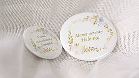 Darčeky pre svadobčanov - Svadobný odznak, svadobná brošňa, button - 9529556_