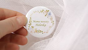 Darčeky pre svadobčanov - Svadobný odznak, svadobná brošňa, button - 9529559_