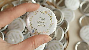 Darčeky pre svadobčanov - Svadobný odznak, svadobná brošňa, button - 9529572_