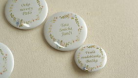 Darčeky pre svadobčanov - Svadobný odznak, svadobná brošňa, button - 9529575_