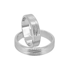 Prstene - Matované obrúčky s vlnkou - 9530210_