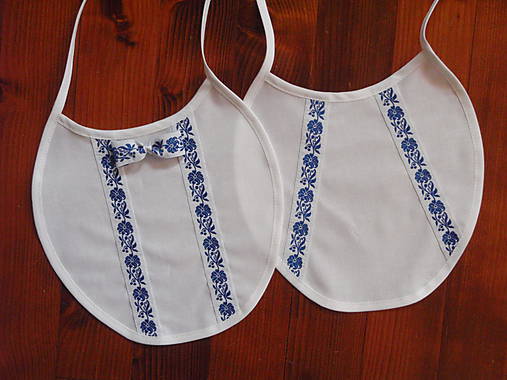 Iné doplnky - Č. 16.Folklórne podbradníky s tmavomodrým ornamentom - 9528455_