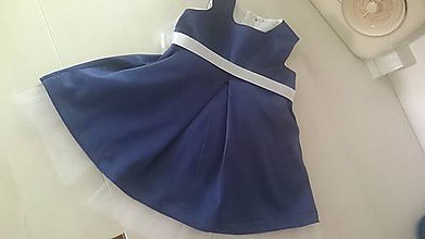 Detské oblečenie - Dievčenské slávnostné šaty Dark Blue - 9531675_