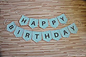 Detské doplnky - Girlanda "Happy birthday" - 9534489_