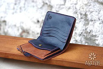 Peňaženky - Kožená peňaženka aj na veľké doklady V.a (Voskovaná koža) - 9534208_