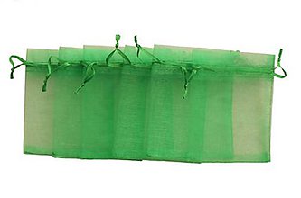 Obalový materiál - VO101 Organzové vrecúško 7 x 8,5 cm (vojenská zelená) - 9534456_