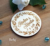 Darčeky pre svadobčanov - Svadobné magnetky kvietkový venček - 9539918_