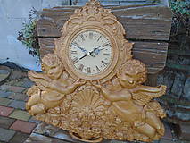 drevorezba hodiny (cca 50x 40 cm - Hnedá)