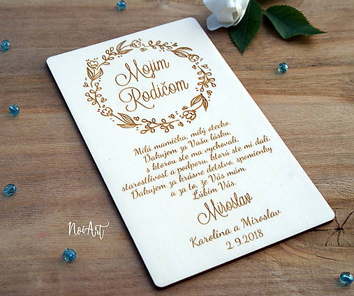 Tabuľky - Poďakovanie rodičom 32 venček - 9542528_