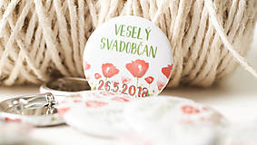 Darčeky pre svadobčanov - Svadobný odznak, svadobná brošňa, button - 9547186_