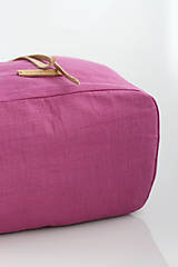 Kabelky - Veľký štýlový batôžtek z ružového francúzskeho ľanu "RoseBerry" - 9548930_