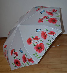 Iné doplnky - ručne maľovaný dáždnik - vlčie maky - 9548588_