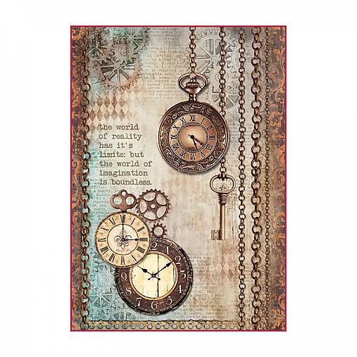 - Ryžový papier - clock and keys, A4 - 9549196_