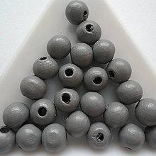 Korálky - Drevené korálky 8mm-50ks (šedá) - 9551928_