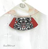 Náhrdelníky - Náhrdelník s ornamentom červeno-čierny - 9550476_