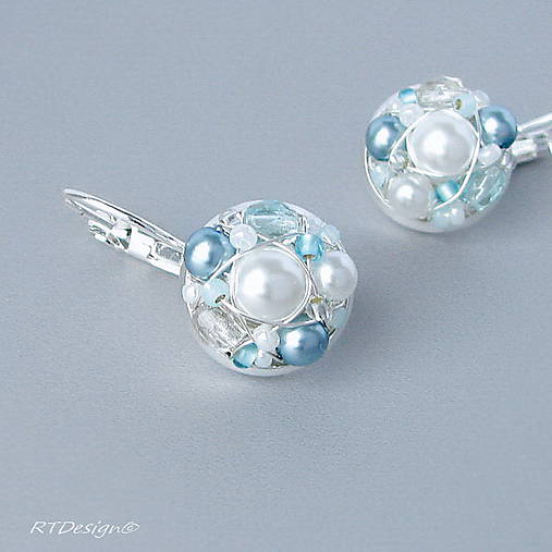 Náušnice - Náušničky ♥ WHITE & BLUE WEDDING ♥ - 9550215_