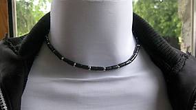 Pánske šperky - Pánsky náhrdelník okolo krku drevený - chirurgická oceľ - 9551643_