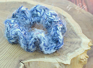 Ozdoby do vlasov - ○ SCRUNCHIES ○ háčkované gumičky ○ (Modrá) - 9552231_